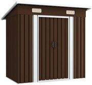vidaXL Abrigo de jardim 194x121x181 cm aço castanho
