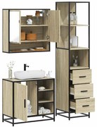 vidaXL 3 pcs conj. móveis casa banho derivados madeira carvalho sonoma
