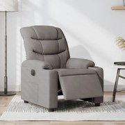 vidaXL Poltrona elétrica reclinável tecido cinzento-acastanhado