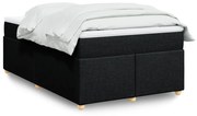 Cama boxspring com colchão 120x190 cm tecido preto