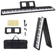 vidaXL 88 teclas Piano teclado elétrico com suporte de música dobrável