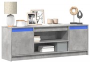 vidaXL Móvel de TV com luzes LED derivados de madeira cinzento cimento