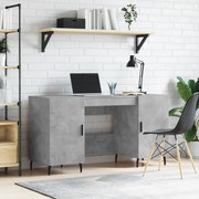 vidaXL Secretária 140x50x75 cm derivados de madeira cinza cimento