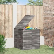 vidaXL Caixa para almofadões de jardim 100x97,5x104cm vime PE cinzento