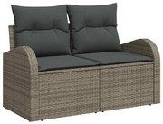 vidaXL Sofá de Jardim Modular de 6 Peças com Almofadas Cinzas