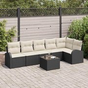vidaXL Conjunto de Sofá de Jardim 6 Peças com Almofadas Marrom, Rattan