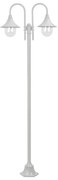 vidaXL Candeeiro de pé p/ jardim c/ 2 braços E27 220cm alumínio branco