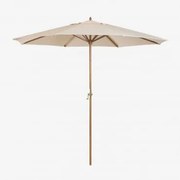 Sombrinha Ø290 Cm Em Tecido E Madeira Cretas Nude Beige - Sklum