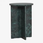 Mesa Lateral Redonda Ø35 Cm Em Mármore Mencia Mármore Verde - Sklum