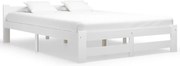 Estrutura de cama 160x200 cm pinho maciço branco