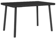 Mesa de centro de jardim retangular 60x40x37 cm vime PE preto