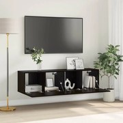 vidaXL Conjunto de Gabinete de TV Carvalho Preto Madeira engenheirada