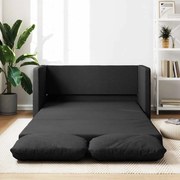 vidaXL Sofá-cama sem pés 112x174x55 cm tecido preto