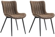 HOMCOM Conjunto de 2 Cadeiras de Sala de Jantar estilo Moderno e Estofado para Sala de Estar Sala de Jantar Quarto Marrom | Aosom Portugal