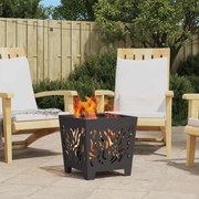 vidaXL Fire Pit Preto 40 x 40 x 40 cm Aço