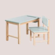 Conjunto De Mesa E Cadeira Em Madeira Dakota Kids Tropa - Sklum