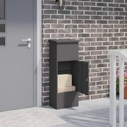 vidaXL Caixa para entrega de pacotes Preto 44,5 x 29 x 110,5 cm Aço