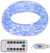 Cordão de luzes com 150 LED 15 m azul