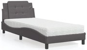 vidaXL Cama com colchão 80x200 cm couro artificial cinzento