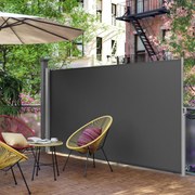 Toldo lateral extensível 160 x 450 cm para varanda Antracite