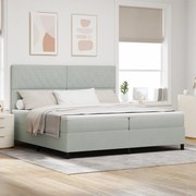 Cama Box com Colchão vidaXL Cinza Claro 200x200 cm Veludo