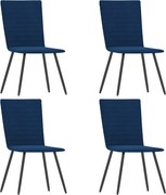 Cadeiras de jantar 4 pcs veludo azul