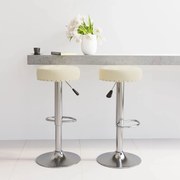 vidaXL Bancos de bar 2 pcs tecido cor creme