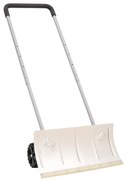 vidaXL Pá de neve com pega extensível lâmina 61 cm aço prateado