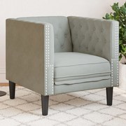 vidaXL Sofá chesterfield veludo cinzento-claro