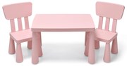 Conjunto de mesa infantil de 3 peças com 2 cadeiras para leitura - branco