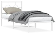 vidaXL Estrutura de cama com cabeceira 80x200 cm metal branco