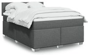 vidaXL Cama com molas/colchão 160x200 cm tecido cinzento-escuro