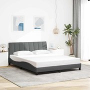 vidaXL Estrutura de cama sem colchão 160x200 cm tecido cinzento-escuro