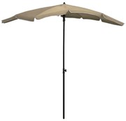 vidaXL Guarda-sol de jardim com poste 200x130 cm cinzento-acastanhado