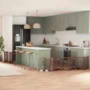 vidaXL Portão cães c/ porta dobrável 12 painéis 600 cm álamo castanho