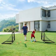 Conjunto de 2 balizas de futebol pop-up 120 x 91 x 91 cm preto