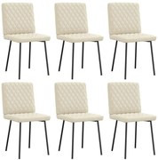 vidaXL Cadeiras de jantar 6 pcs couro artificial cor creme