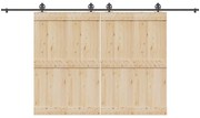 Kit de ferragens para porta deslizante 400 cm aço preto