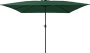 vidaXL Guarda-sol de Jardim Verde 295 x 295 x 245 cm Poliéster e Aço