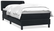 Cama box spring com colchão 90x210 cm veludo preto