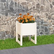 vidaXL Vaso/floreira 40x40x52,5 cm pinho maciço branco