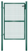 Portão de jardim SONGMICS, aço galvanizado, resistente e durável, com fechadura, 87 x 150 cm (colunas laterais não incluídas), grade de malha de 5 x 20 cm, verde, GGD200G