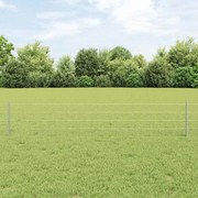 vidaXL Cerca Euro com 5 Postes em U Prateado 0,4x10 m Aço