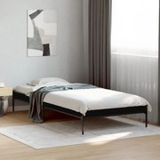 Estrutura de cama 90x190 cm derivados de madeira e metal preto