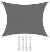 Toldo vela 3 x 4 m, poliéster ~93% UV, cor cinzento fumado, repelente água
