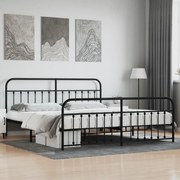 vidaXL Estrutura de cama com cabeceira e pés 200x200 cm metal preto