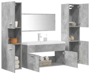 vidaXL 5 pcs conj. móveis casa banho derivados madeira cinza cimento