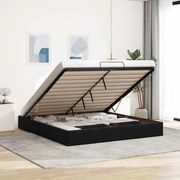 Estrutura de cama otomana sem colchão 160x200 cm veludo preto