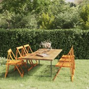 vidaXL Cadeiras de jardim dobráveis 6 pcs madeira de acácia maciça