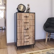 Cômoda Planet – Antracite Carvalho – 50x95x40 cm